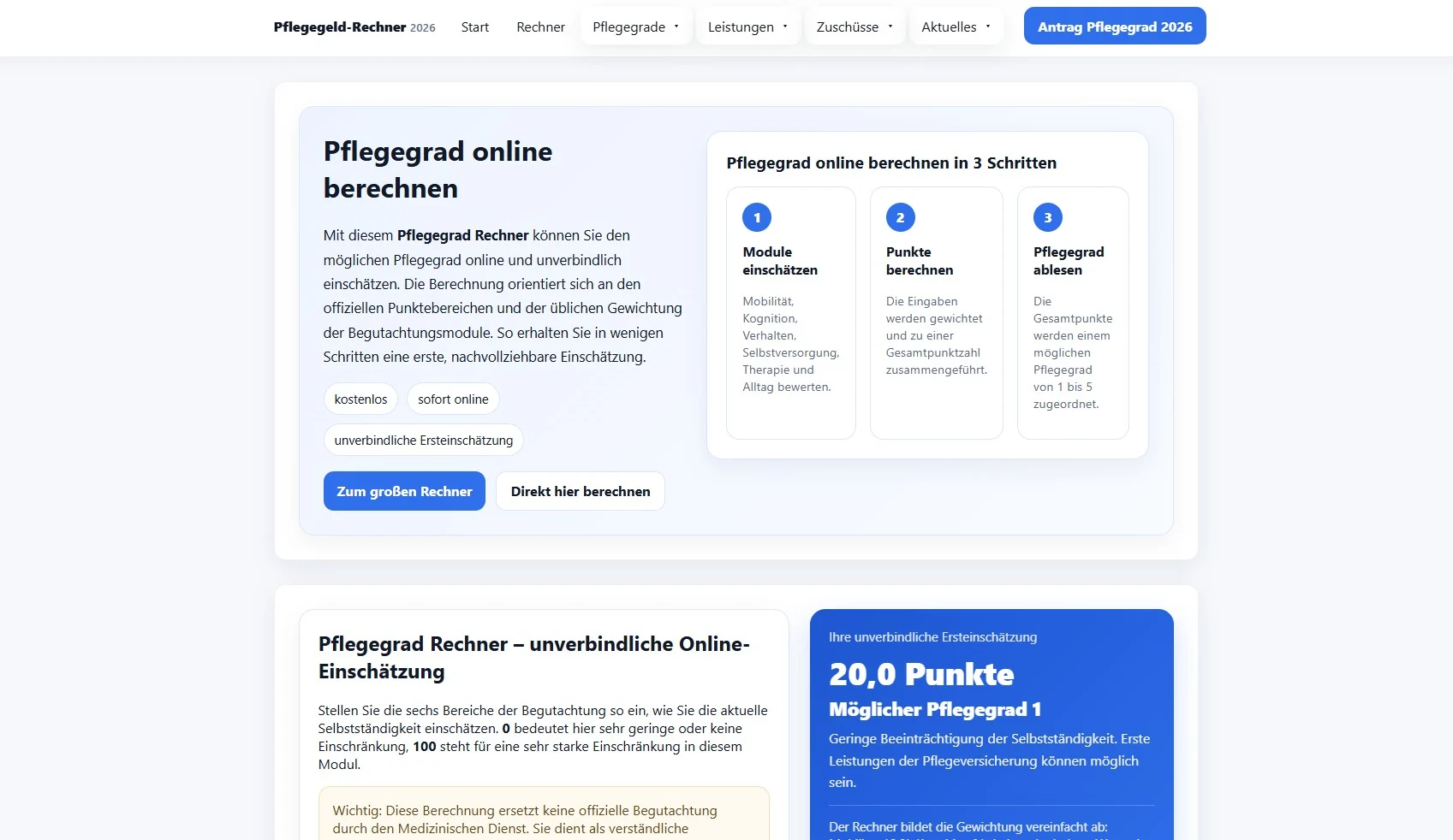 Pflegegeld-Rechner.com